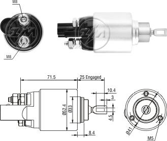 ZM ZM381 - Тяговое реле, соленоид, стартер autosila-amz.com