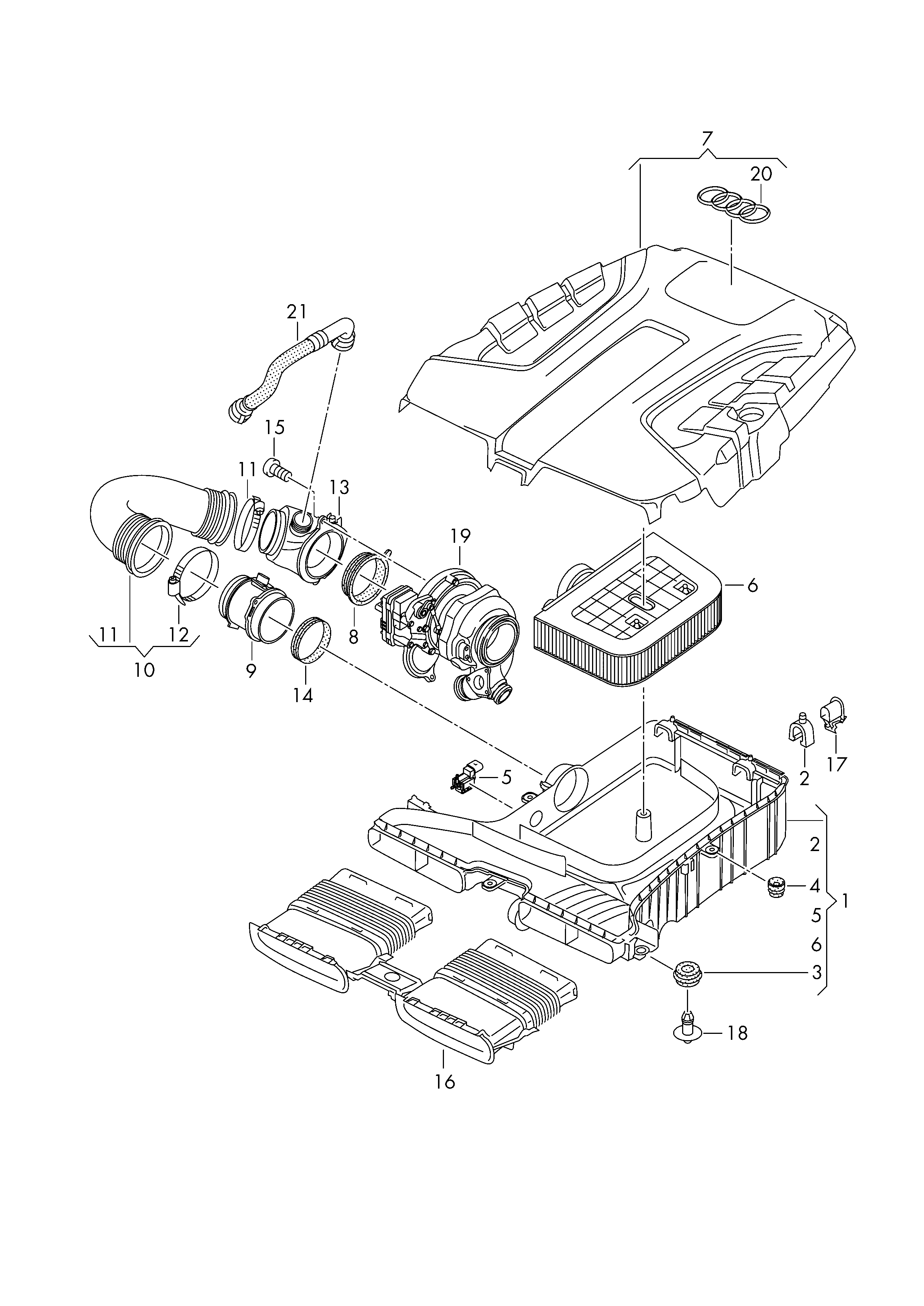 AUDI 4M0133843C - Воздушный фильтр, двигатель autosila-amz.com