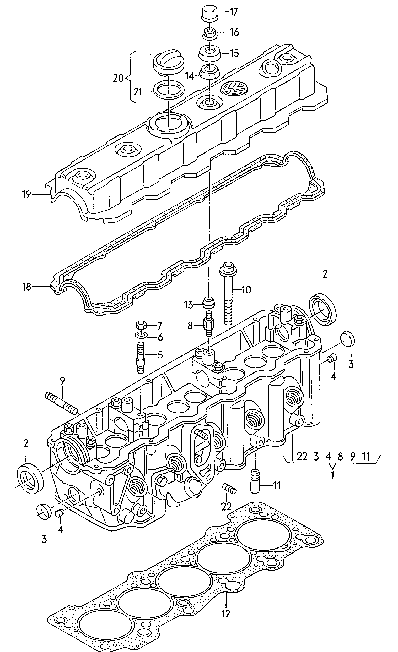 FORD 074103483B - Прокладка, крышка головки цилиндра autosila-amz.com