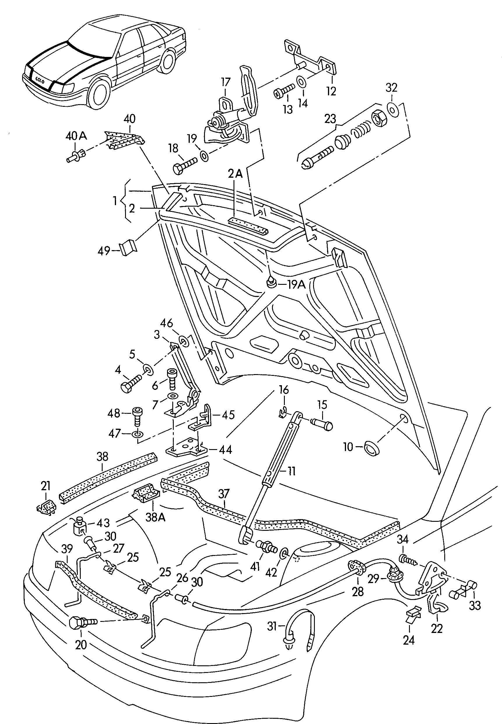 VAG 4A0823029D - Капот двигателя autosila-amz.com