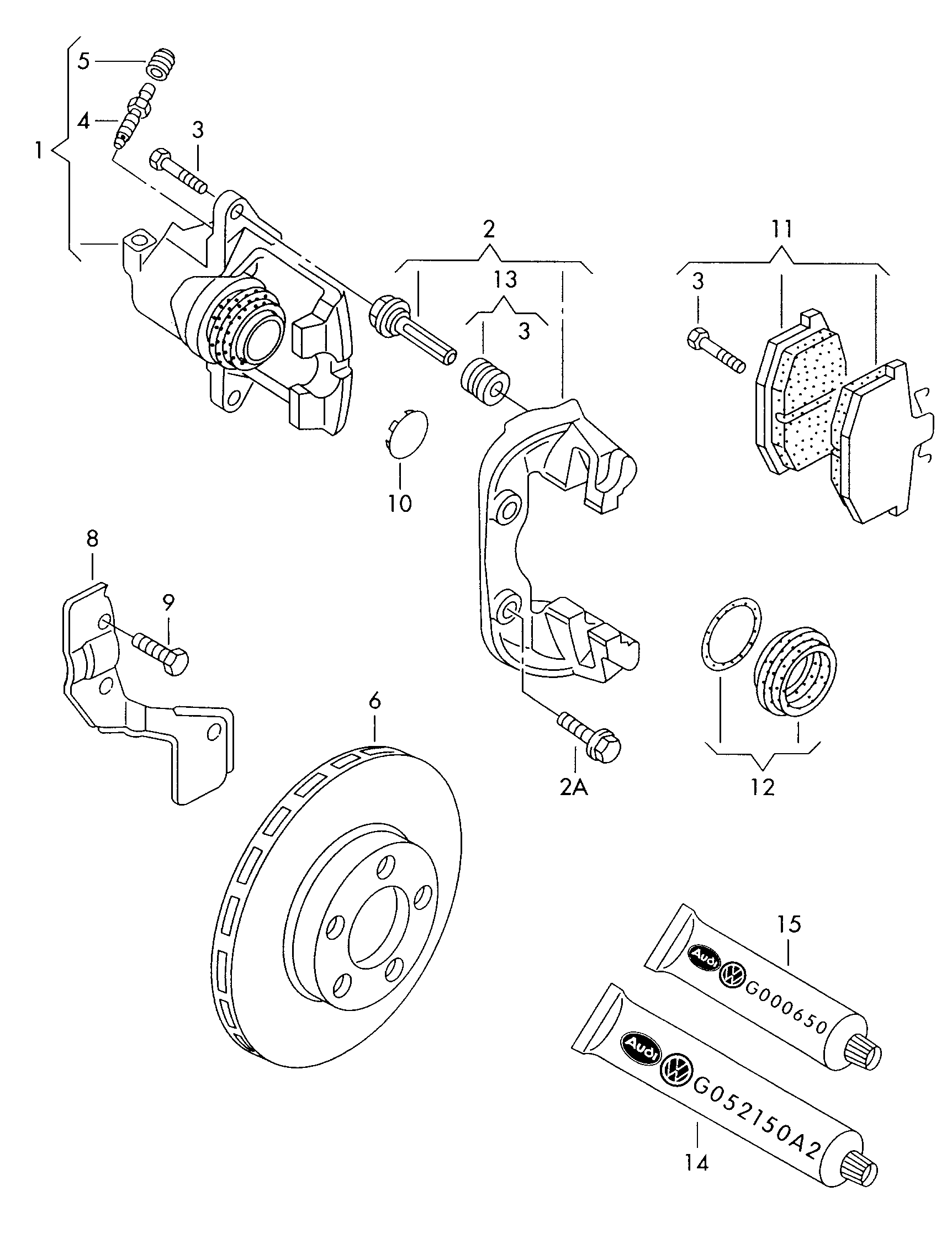 VAG 8E0 698 151 M - Комплект тормозных колодок, дисковый тормоз autosila-amz.com