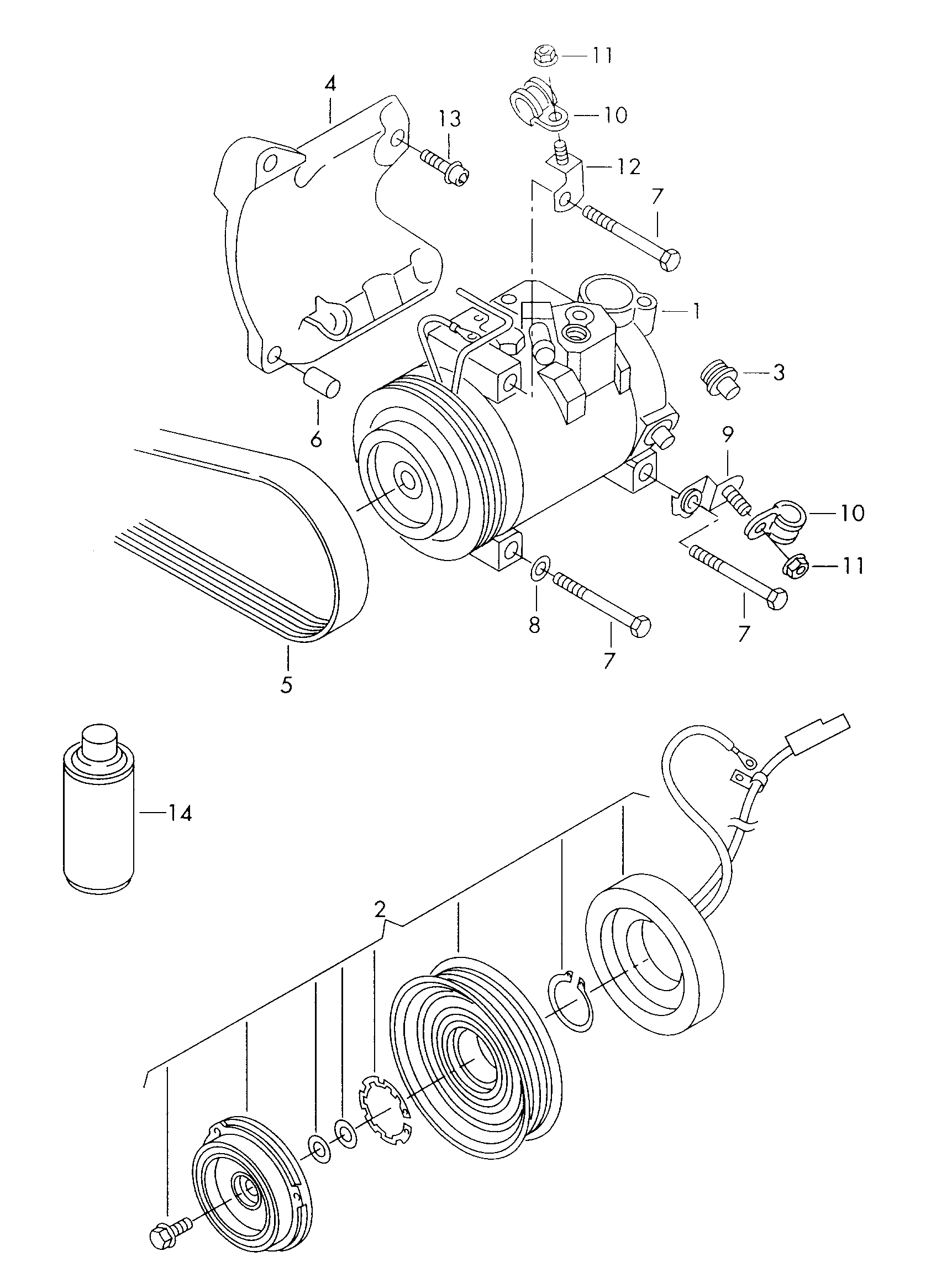 VW 4B0 260 805 N - Компрессор кондиционера autosila-amz.com