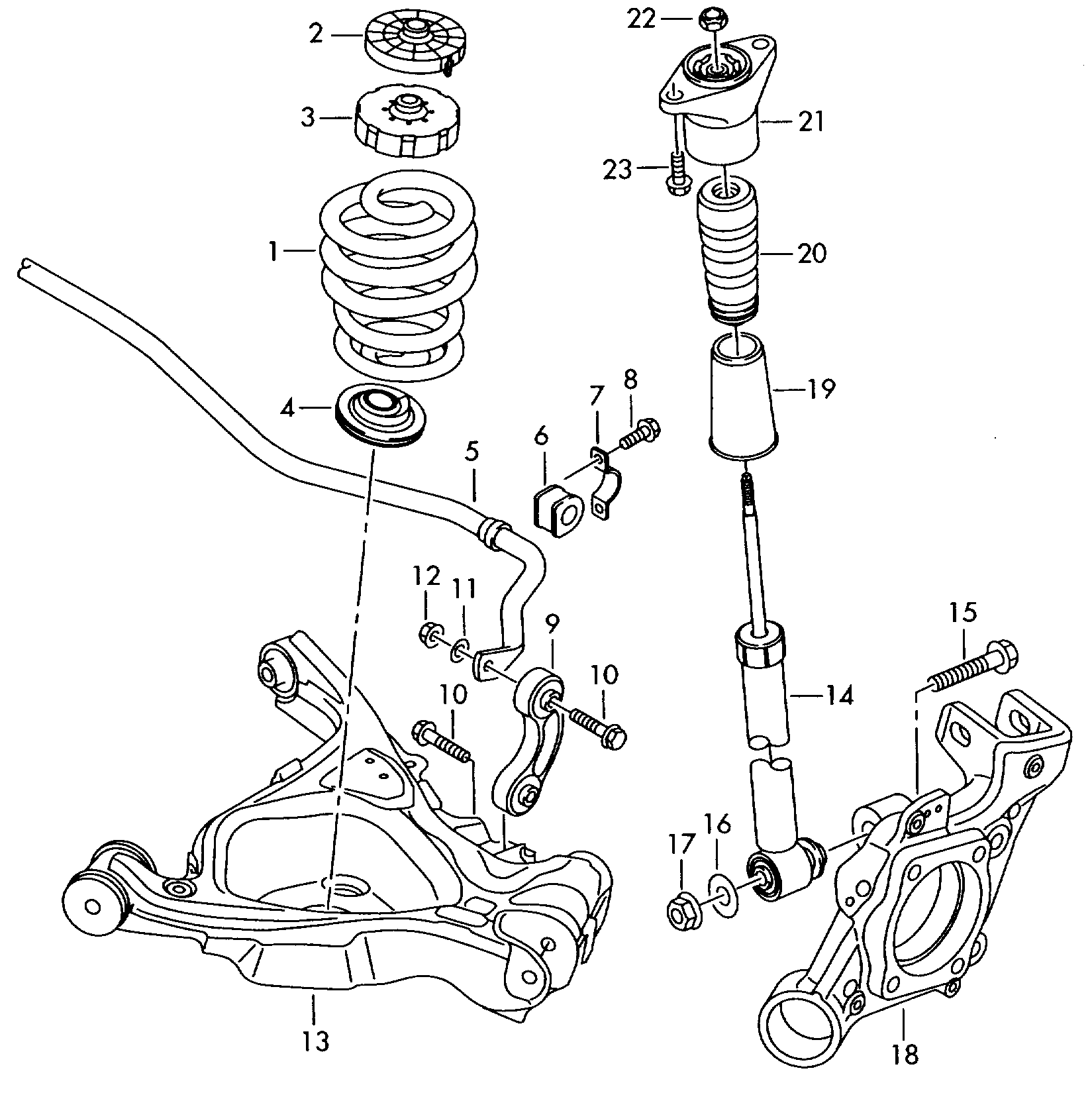 VAG 4F0 513 032 AK - 4F0513032AK АМОРТИЗАТОР ЗАДНЕЙ ПОДВЕСКИ ЛЕВ./ПРАВ. autosila-amz.com