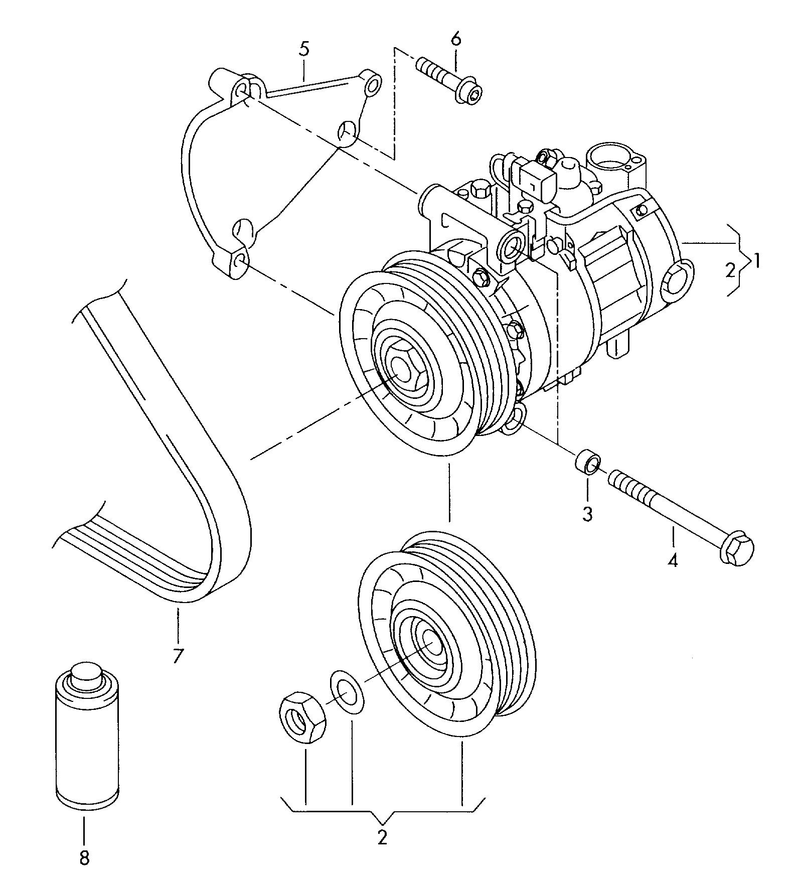 VAG 4F0260805AF - Компрессор кондиционера autosila-amz.com