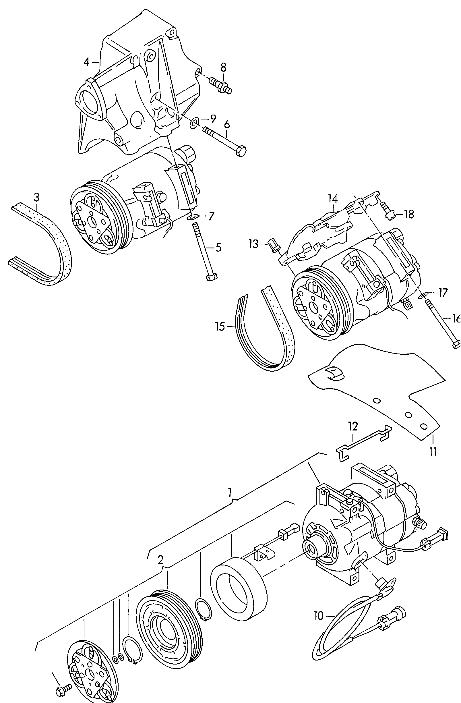 VW 4B0 260 805 P - Компрессор кондиционера autosila-amz.com