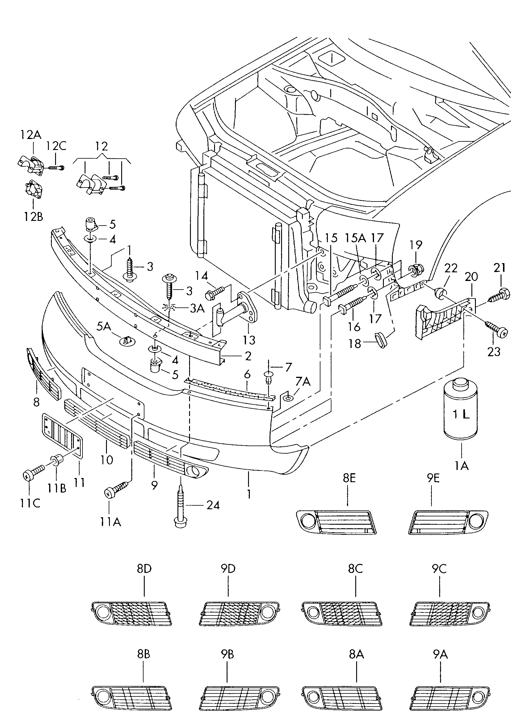 VAG 4B0807681J - Решетка вентиляционная в бампере autosila-amz.com