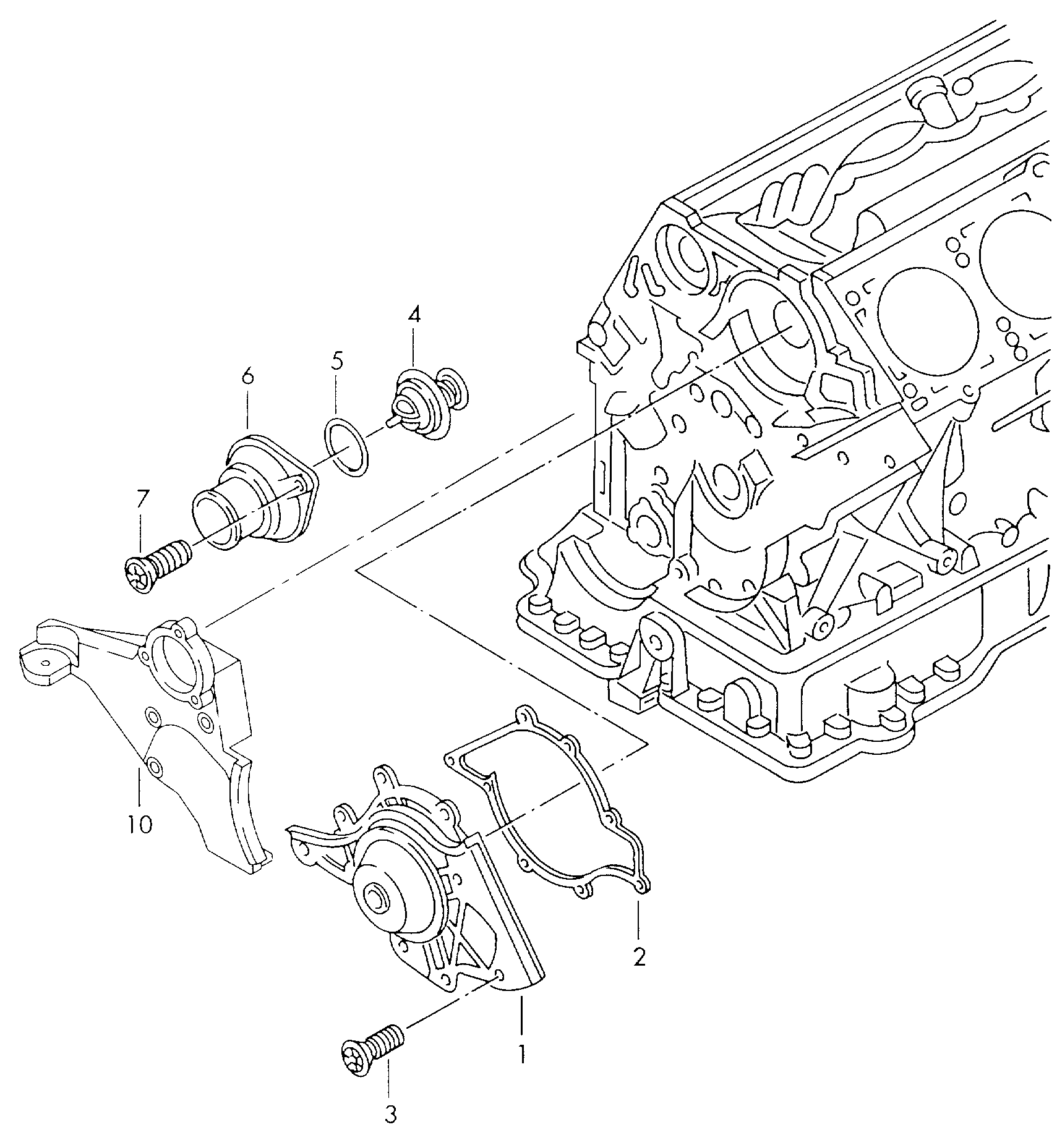 VW 077 121 113 B - Термостат охлаждающей жидкости / корпус autosila-amz.com