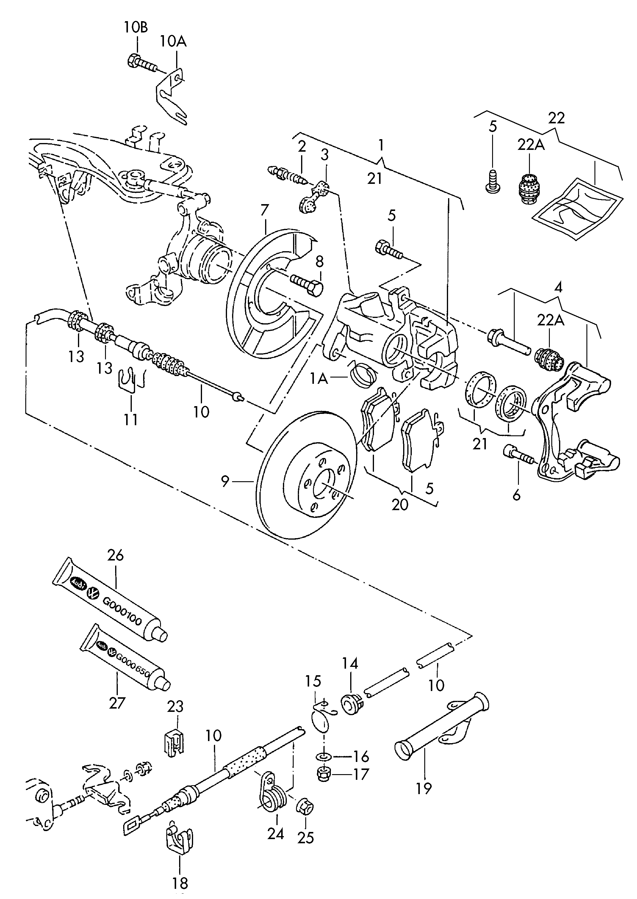 AUDI 4D0 615 423 B - Тормозной суппорт autosila-amz.com