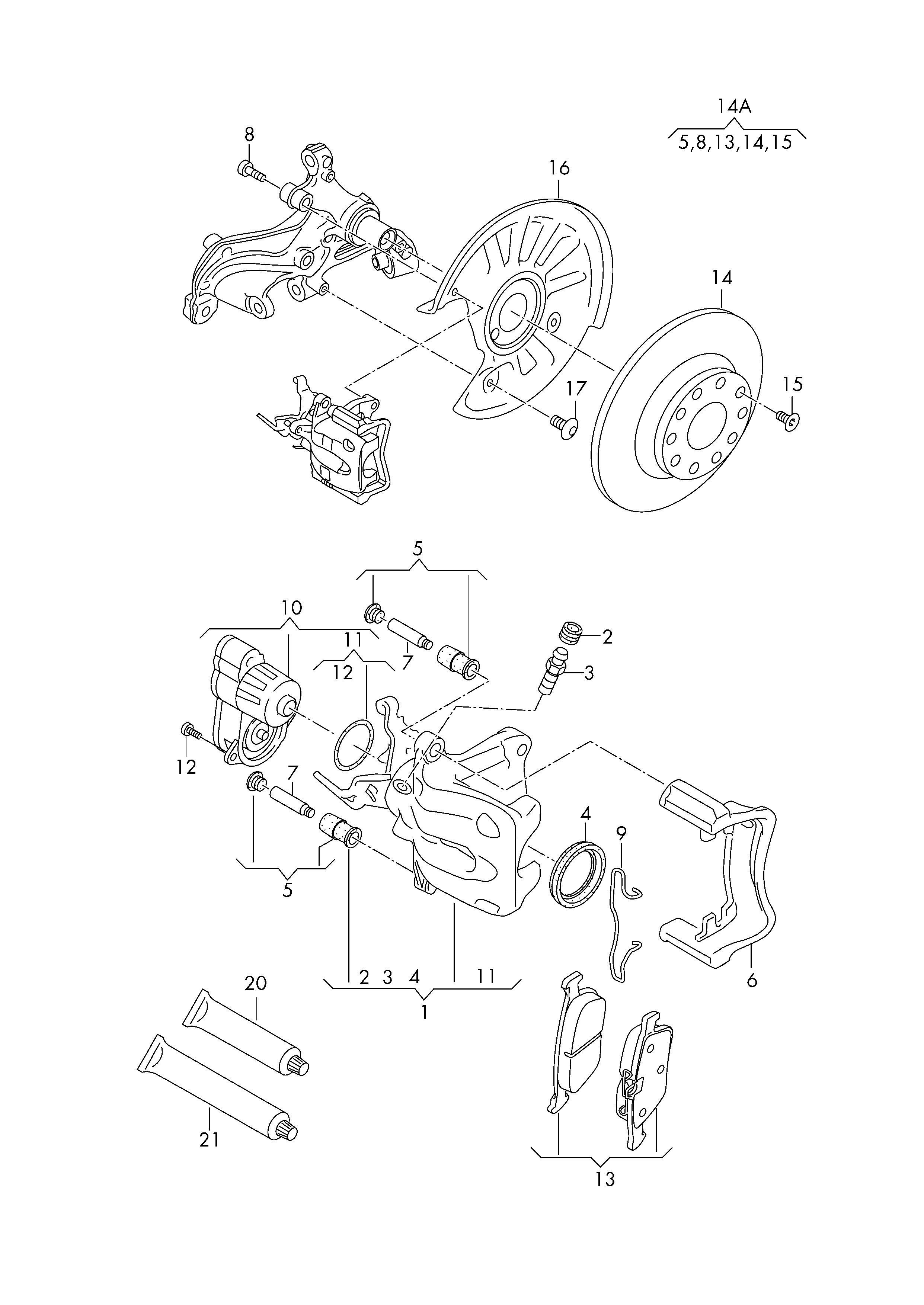 AUDI 8V0615423D - Тормозной суппорт autosila-amz.com