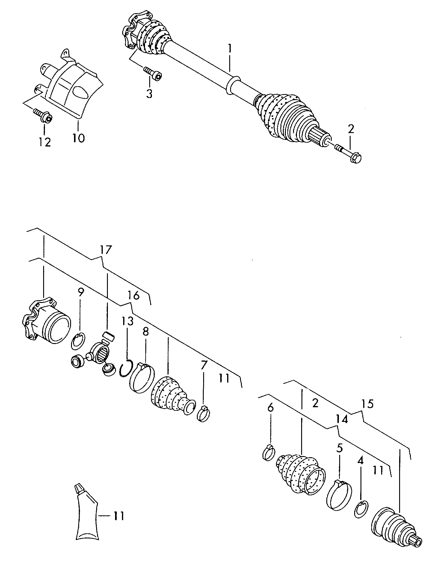 VW 4H0498103A - Шарнирный комплект, ШРУС, приводной вал autosila-amz.com