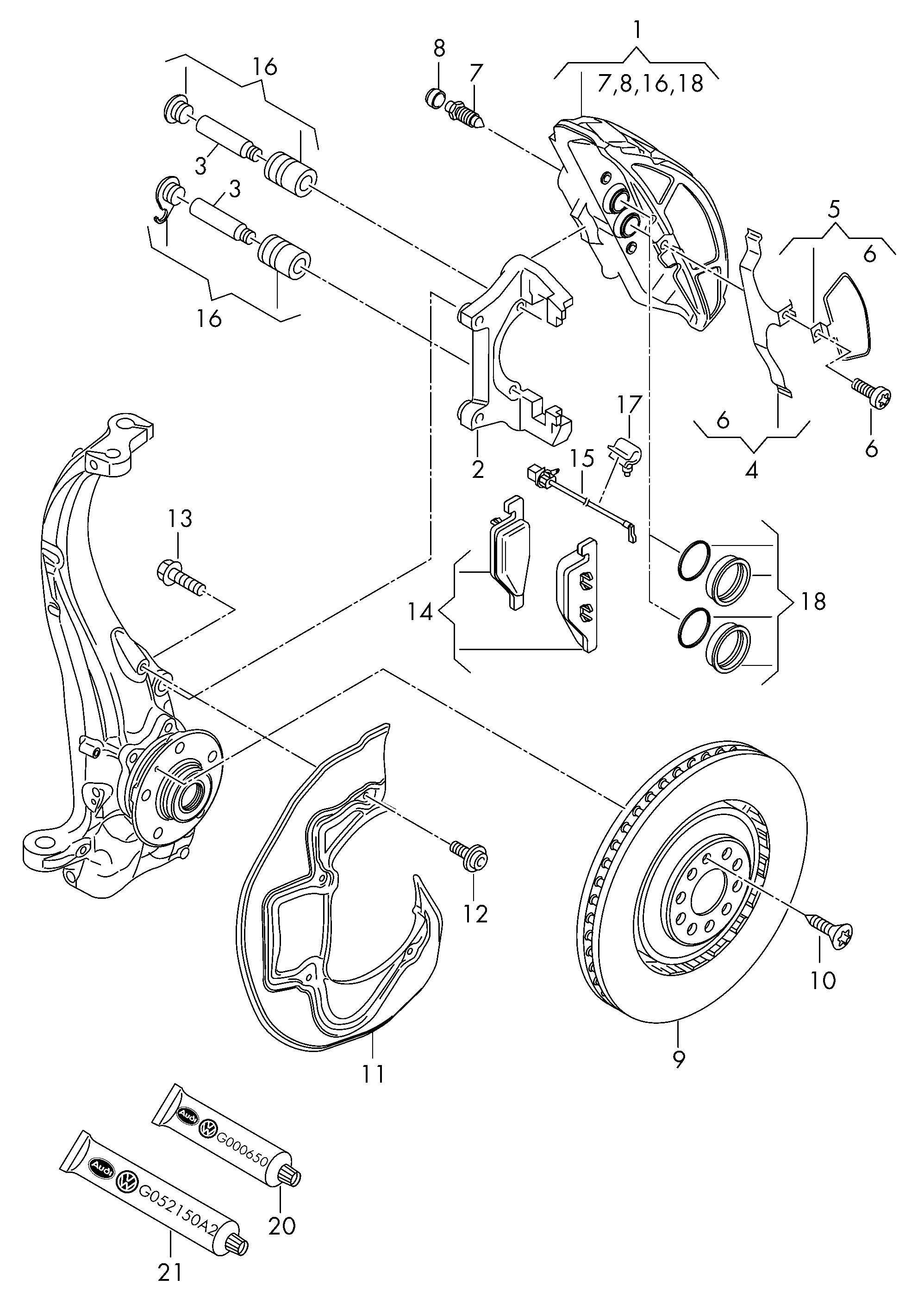 VW 4H0698151G - Тормозные колодки, дисковые, комплект autosila-amz.com