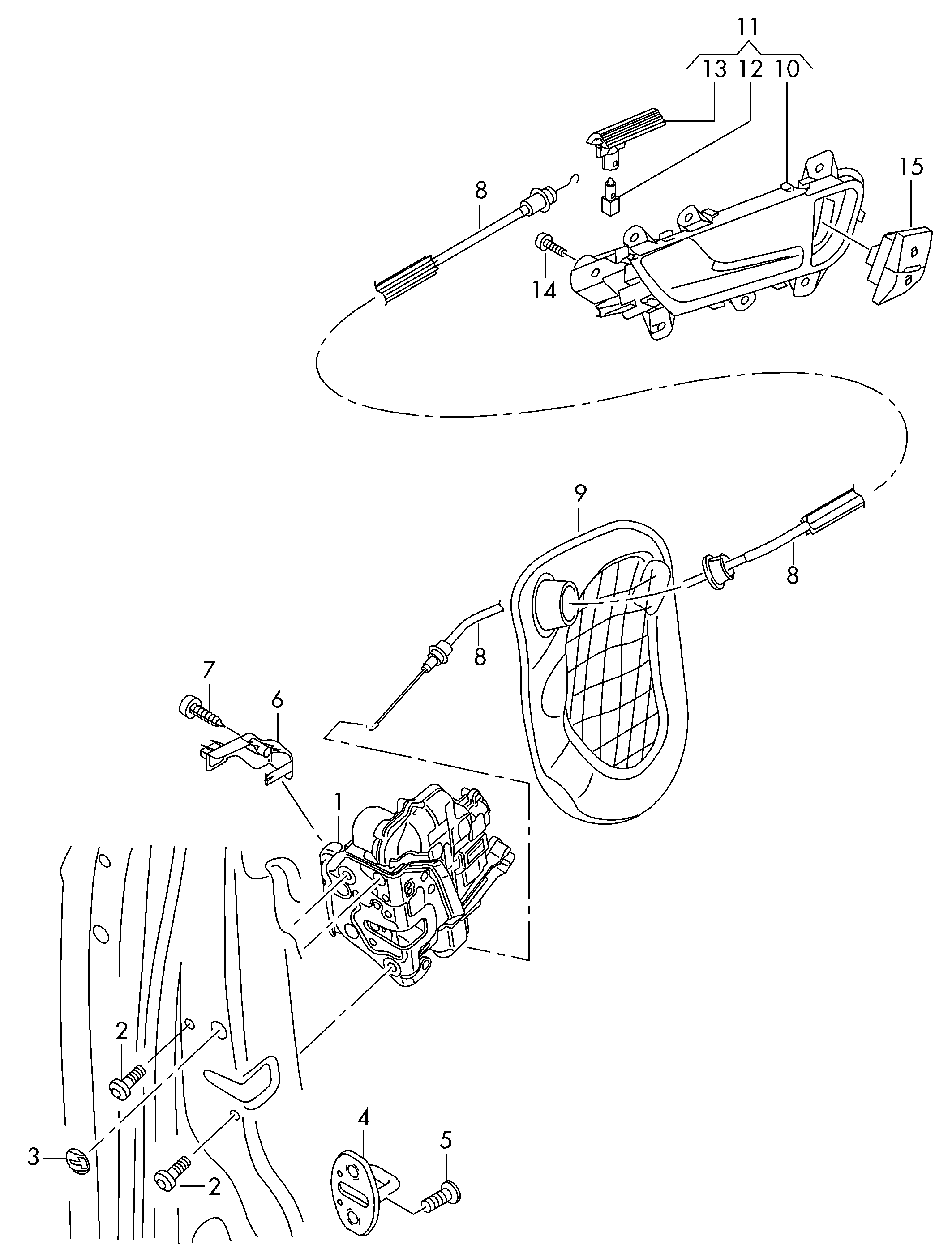 VAG 8J1 837 015C - ЗАМОК ДВЕРИ (VAG) (10702030/120315/00149 autosila-amz.com