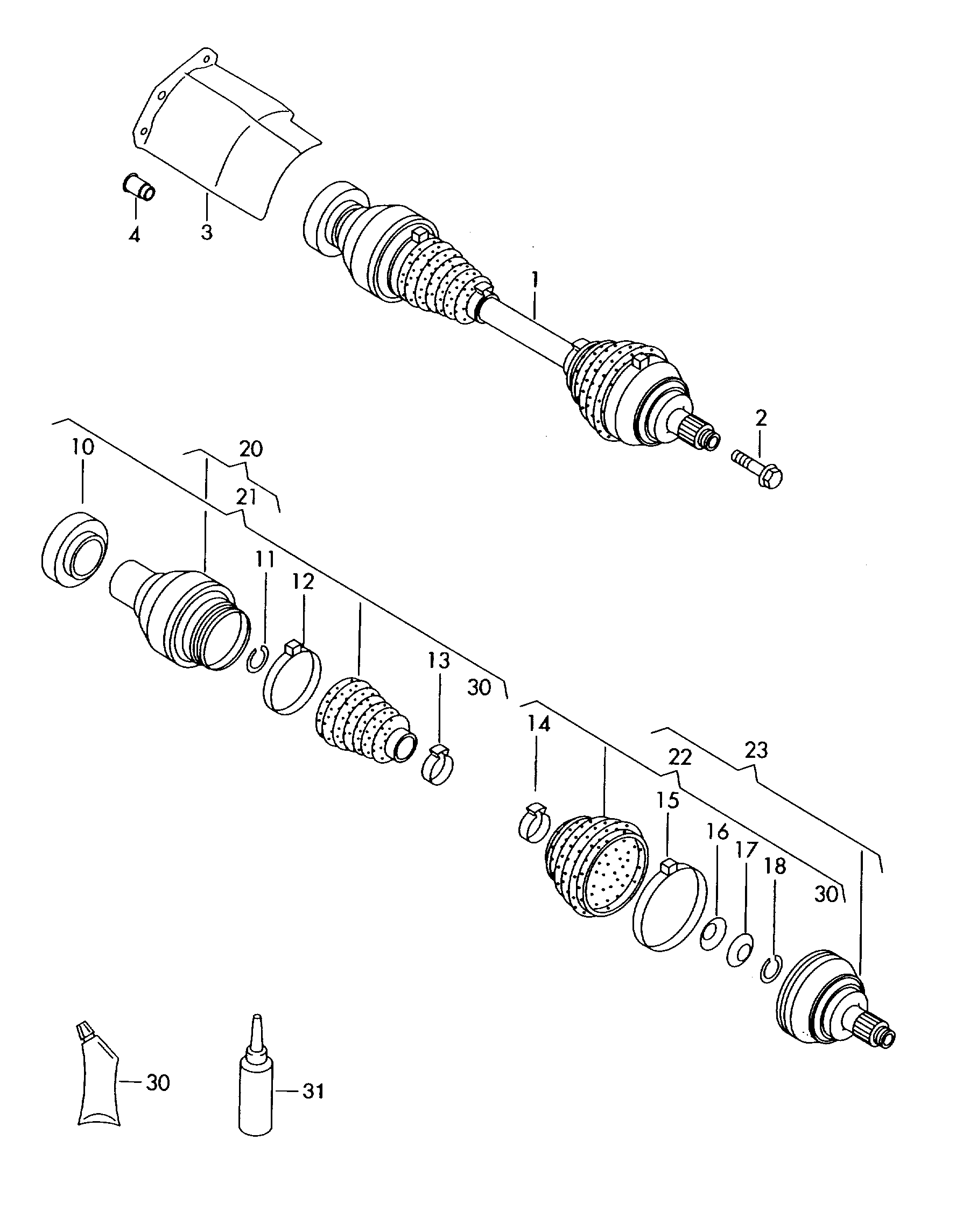 Seat 5N0498103 - Шарнирный комплект, ШРУС, приводной вал autosila-amz.com