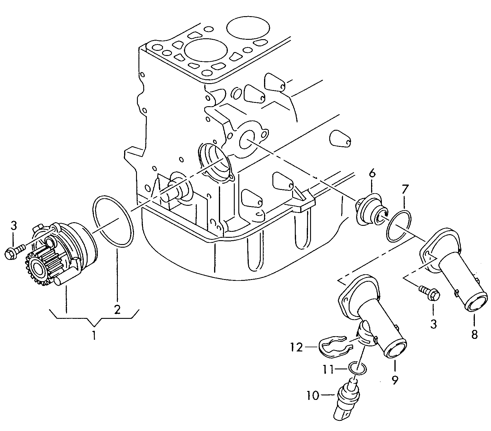 VW (FAW) 03L 121 011 G - Водяной насос + комплект зубчатого ремня ГРМ autosila-amz.com