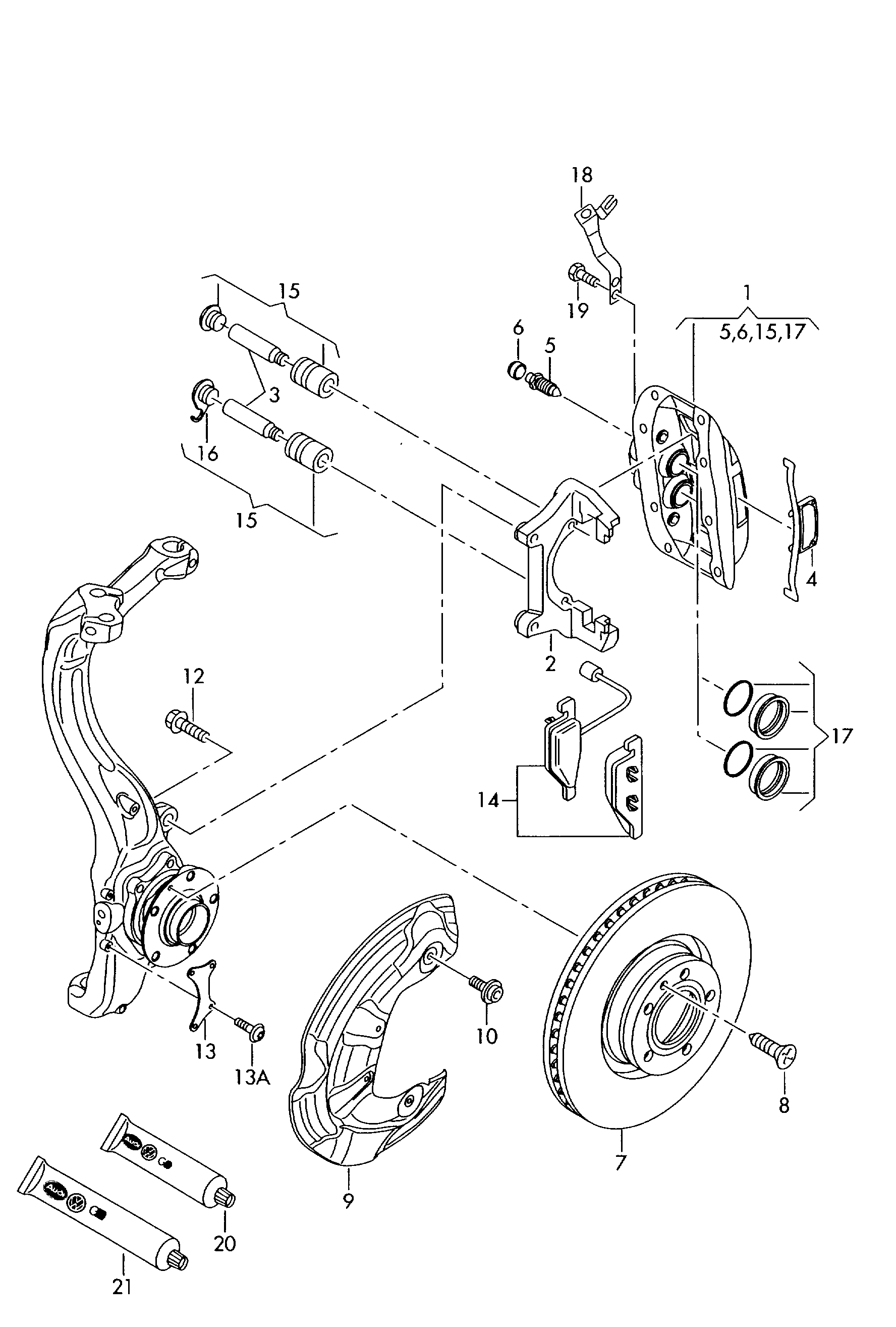 VAG 4E0 698 151 J - Тормозные колодки, дисковые, комплект autosila-amz.com