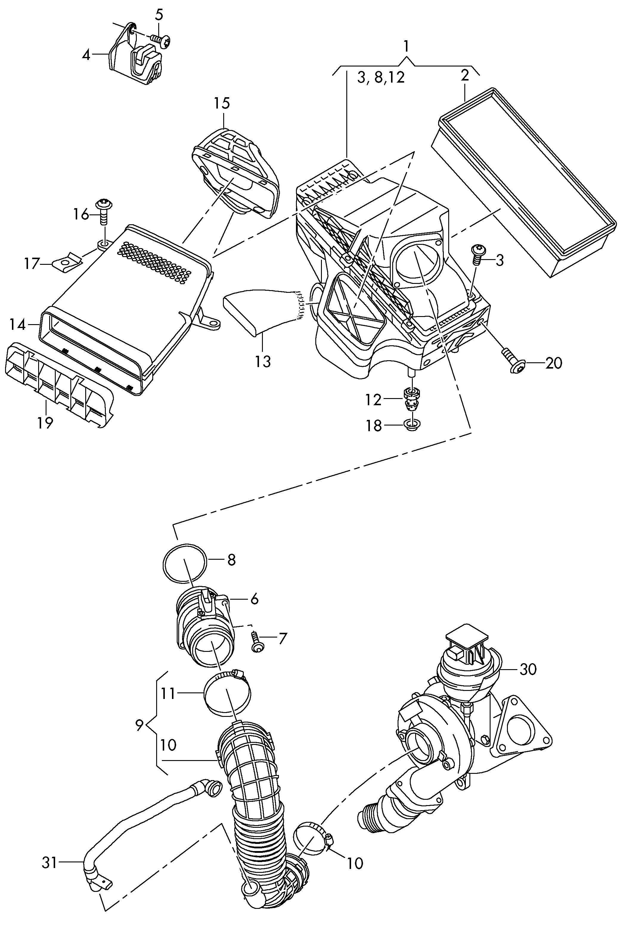 Seat 03L 906 461 A - Датчик потока, массы воздуха autosila-amz.com