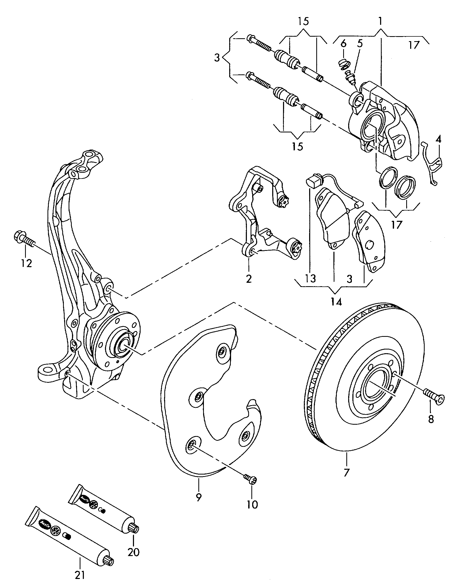 VW (SVW) 4G0698151AA - Тормозные колодки, дисковые, комплект autosila-amz.com