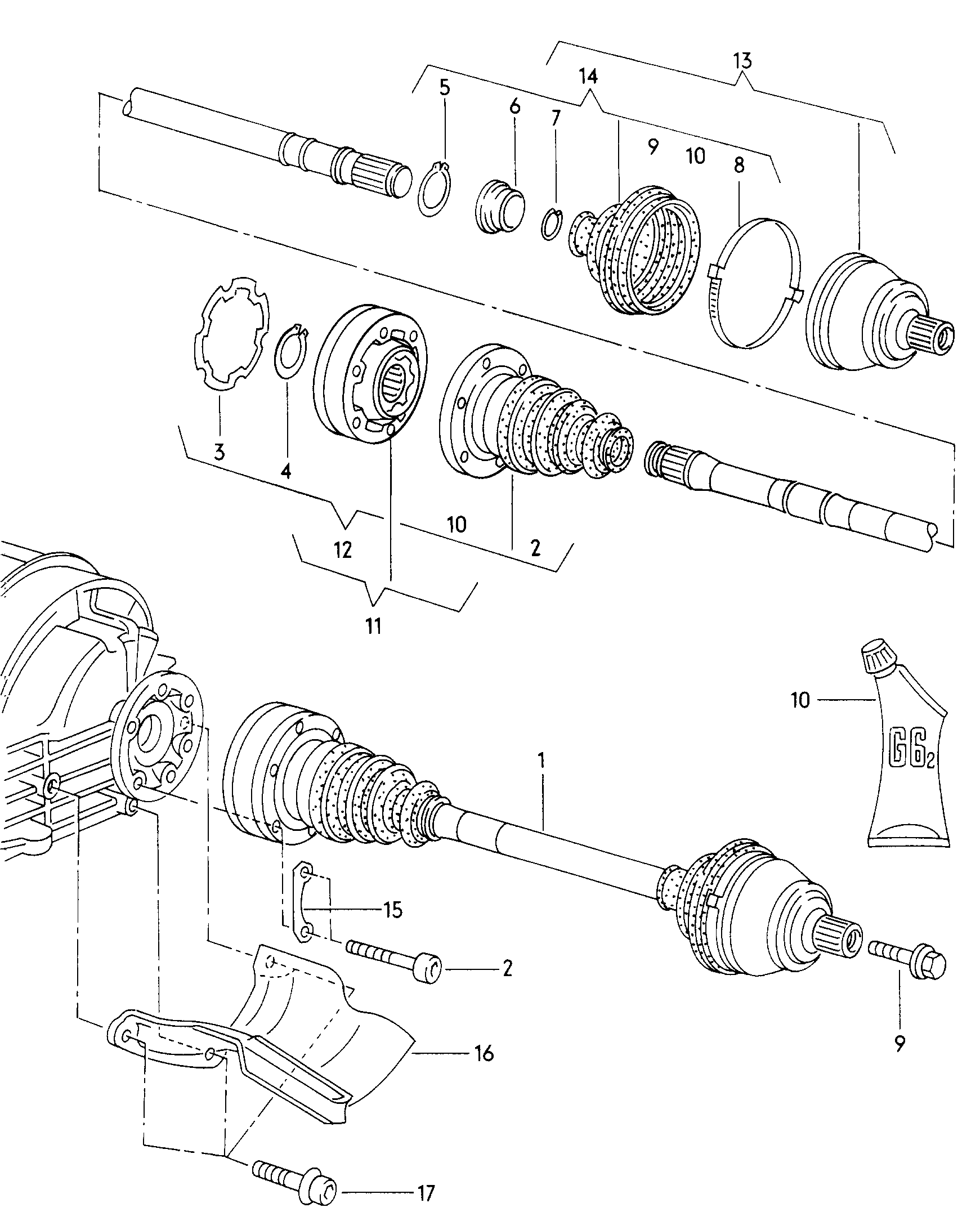 VW 4D0 598 099 A - Шарнирный комплект, ШРУС, приводной вал autosila-amz.com