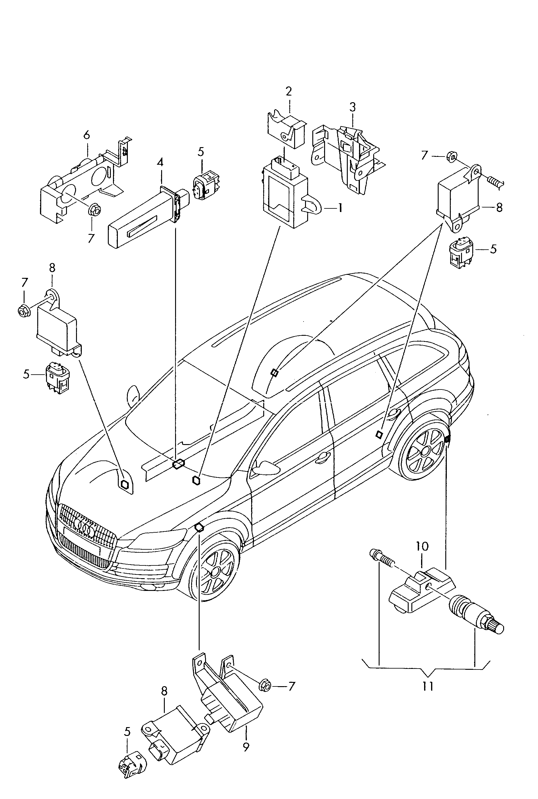 Lamborghini 7PP907275F - Датчик давления в шинах autosila-amz.com