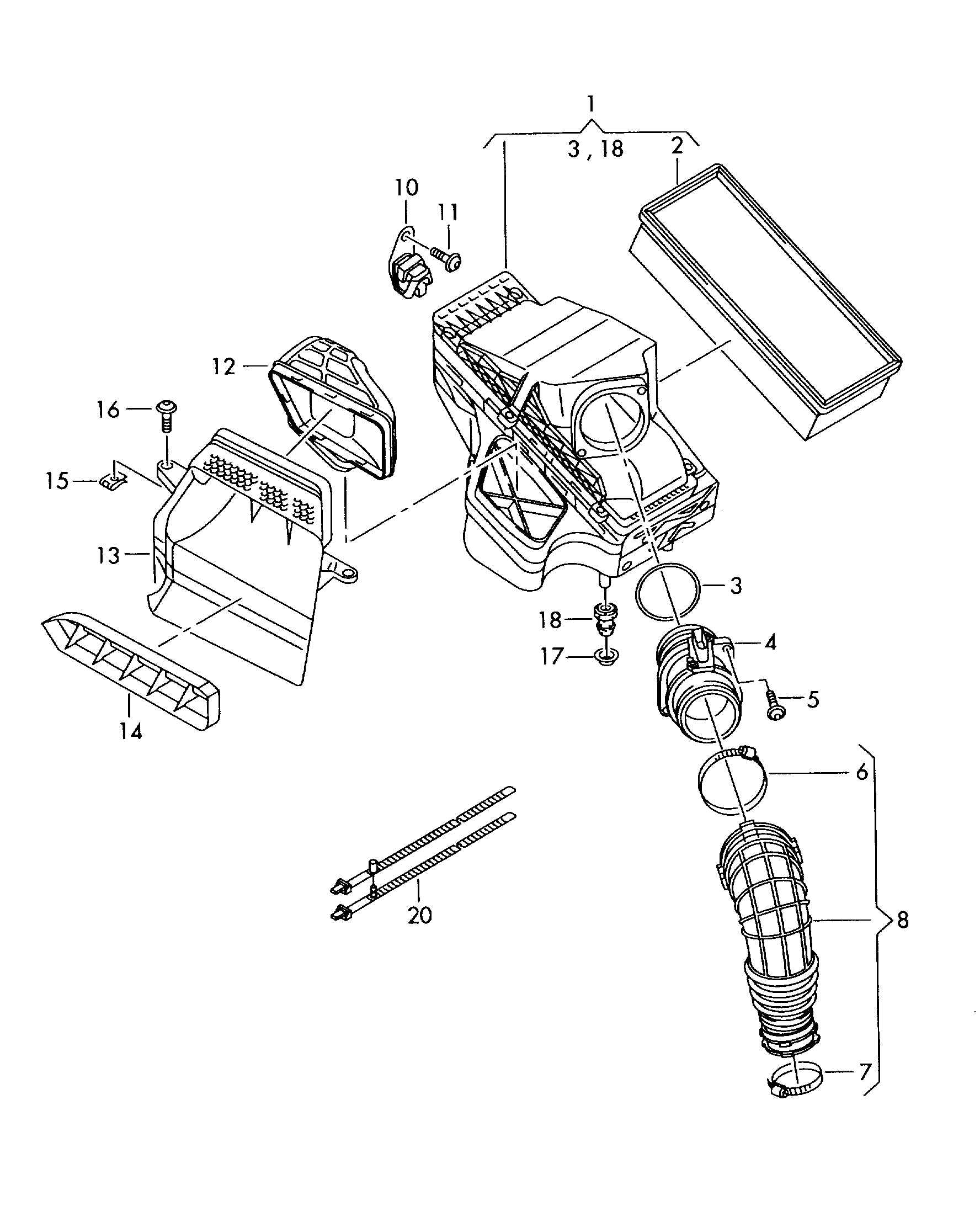 AUDI 8R0 133 843 C - Воздушный фильтр, двигатель autosila-amz.com