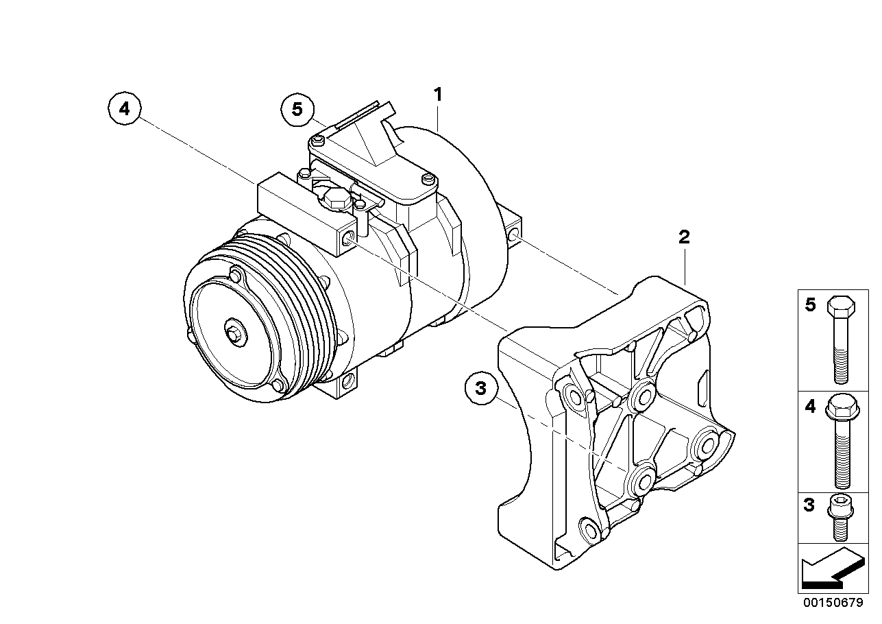 BMW 64 52 6 950 152 - RP компрессор кондиционера ! \BMW 5 E60, LCI, E61, 7 E65 autosila-amz.com