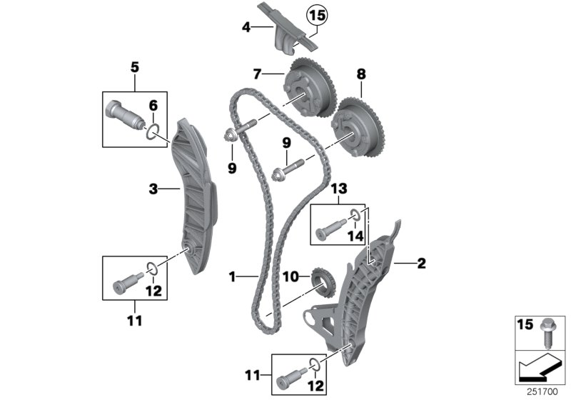 Mini 11 31 8 618 318 - Комплект цепи привода распредвала autosila-amz.com