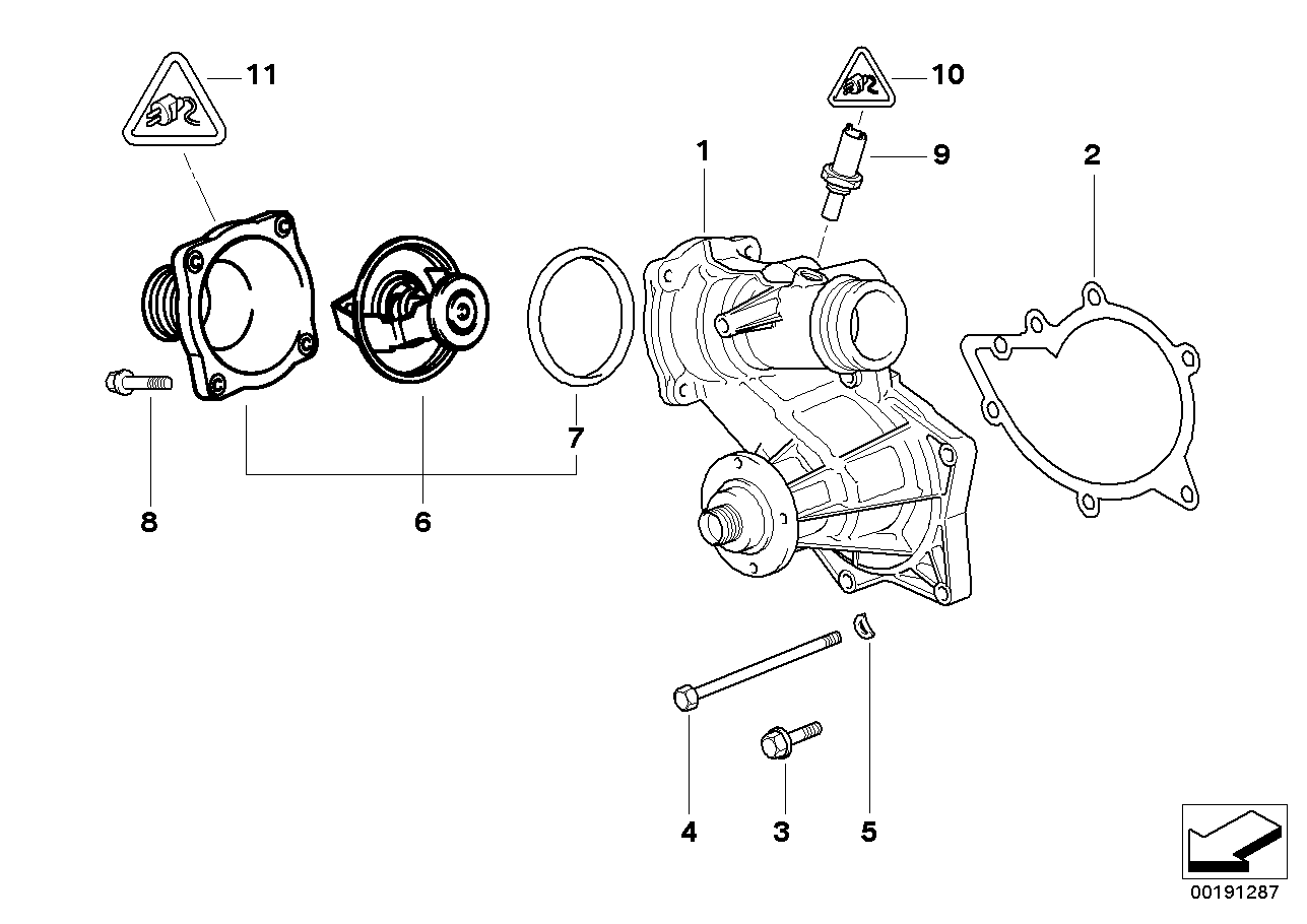 BMW 11 51 0 393 340 - Оборотная водяная помпа autosila-amz.com