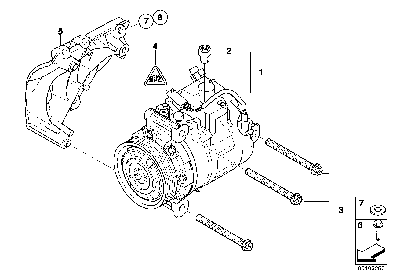 BMW 64 52 6 961 621 - RP компрессор кондиционера ! \BMW 5 E60 LCI, E61, 6 E63, E64 autosila-amz.com