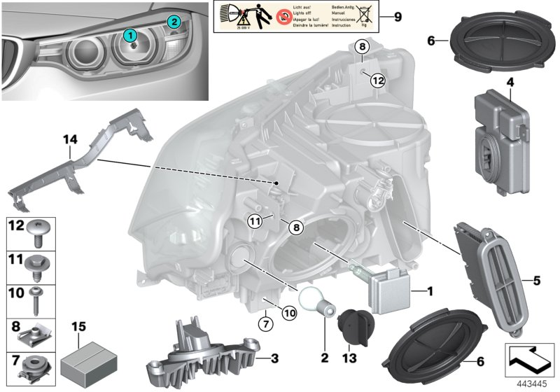 BMW 63117316147 - Treibermodul Scheinwerfer ! \BMW 3 F30, F31, F34 GT, F35 autosila-amz.com