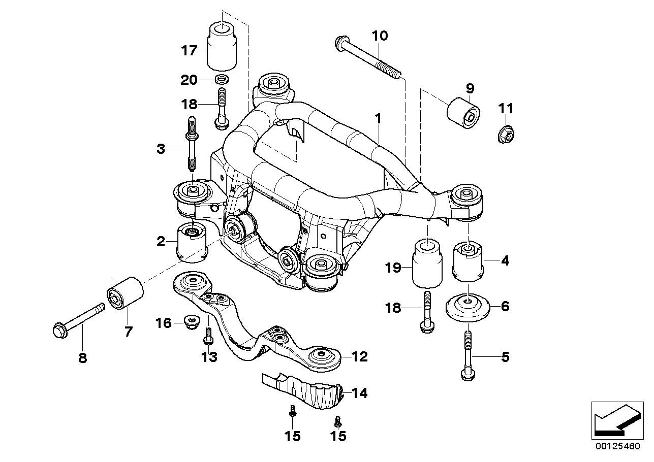 BMW 33 17 6 751 808 - Сайлентблок заднего редуктора BMW E46 autosila-amz.com