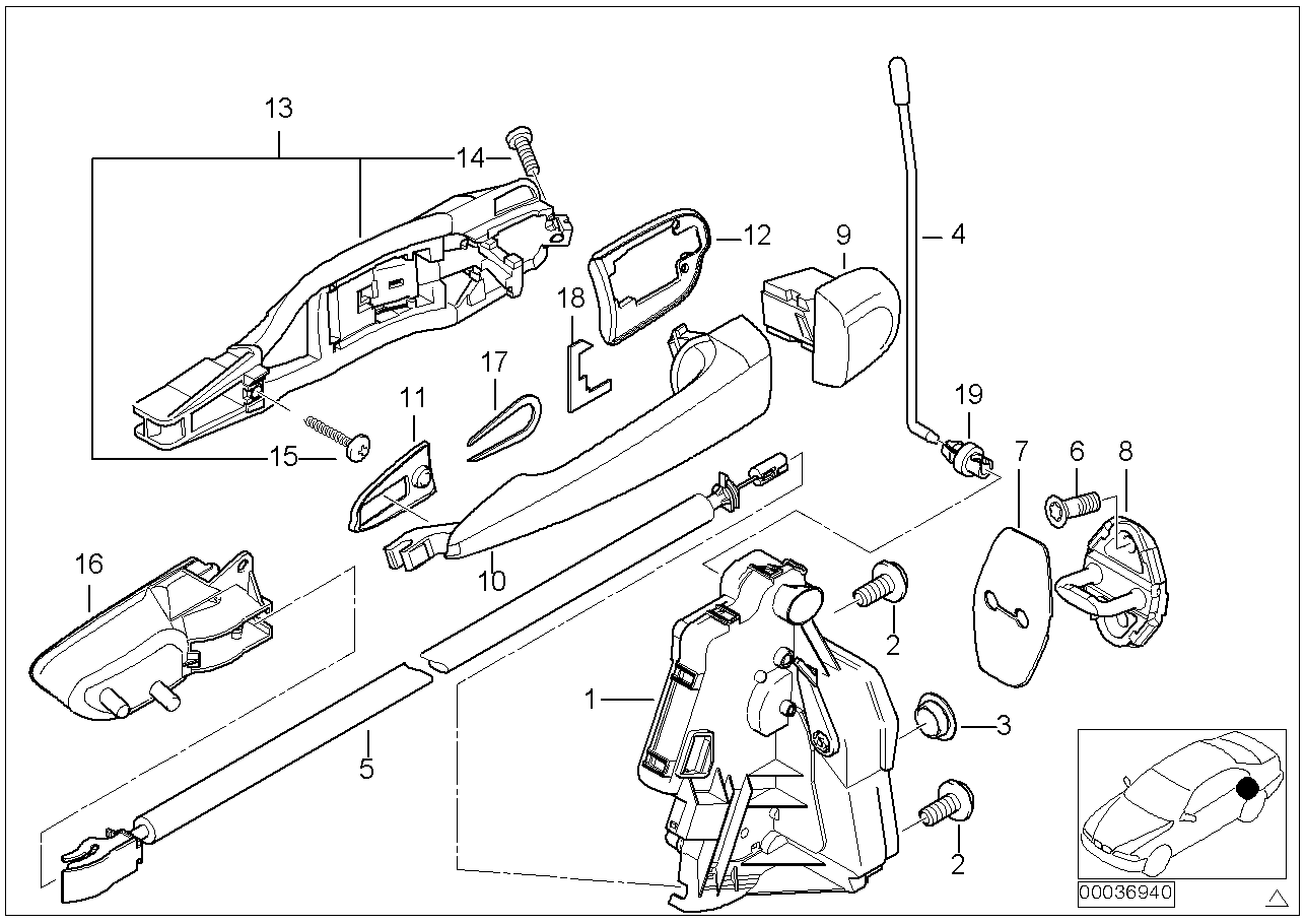 BMW 51218216125 - Ручка двери autosila-amz.com