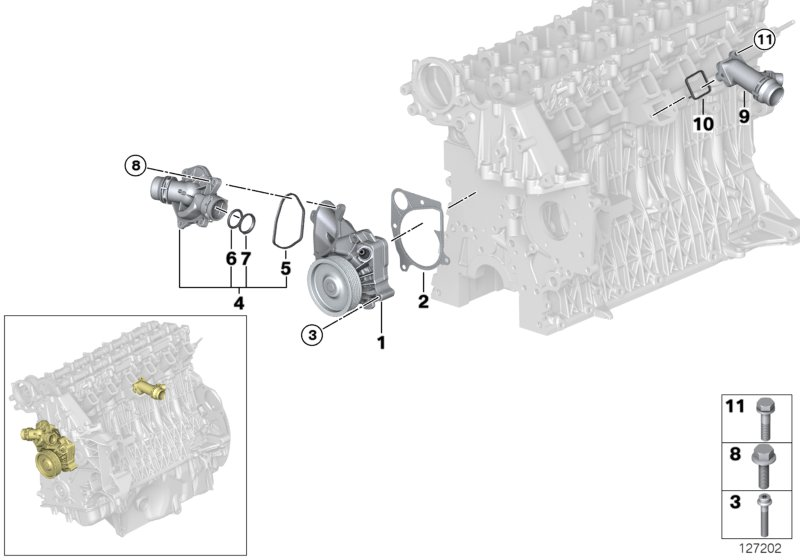 BMW 11 51 7 805 808 - Оборотная водяная помпа autosila-amz.com