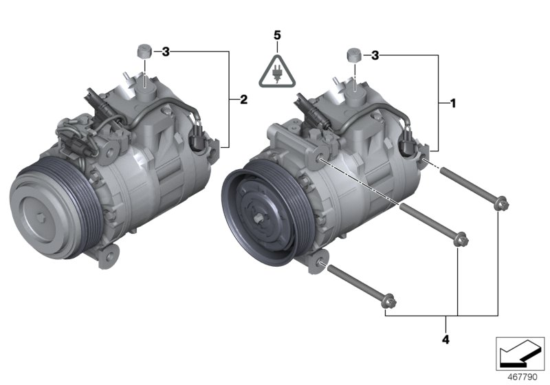 BMW 64 52 9 122 618 - RP компрессор кондиц. без эл. магн. муфты ! \BMW 1 E81, E82, E87, LCI, E88, 3 E90, E91, E92, E93, autosila-amz.com