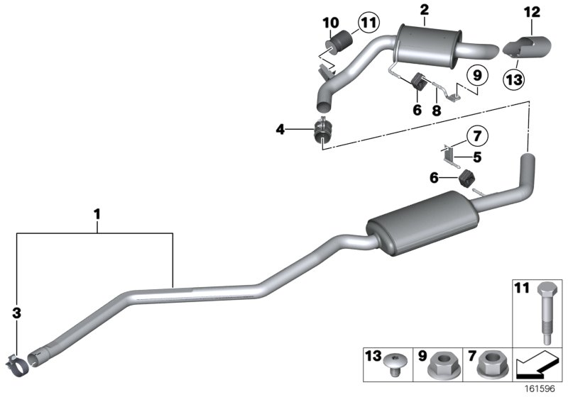 BMW 18 30 7 793 025 - Стяжная лента !D=60.6MM \BMW 1 E81, E82, E87, LCI, E88, 3 E90, E91, E92, E93, MINI Countryman R60, autosila-amz.com