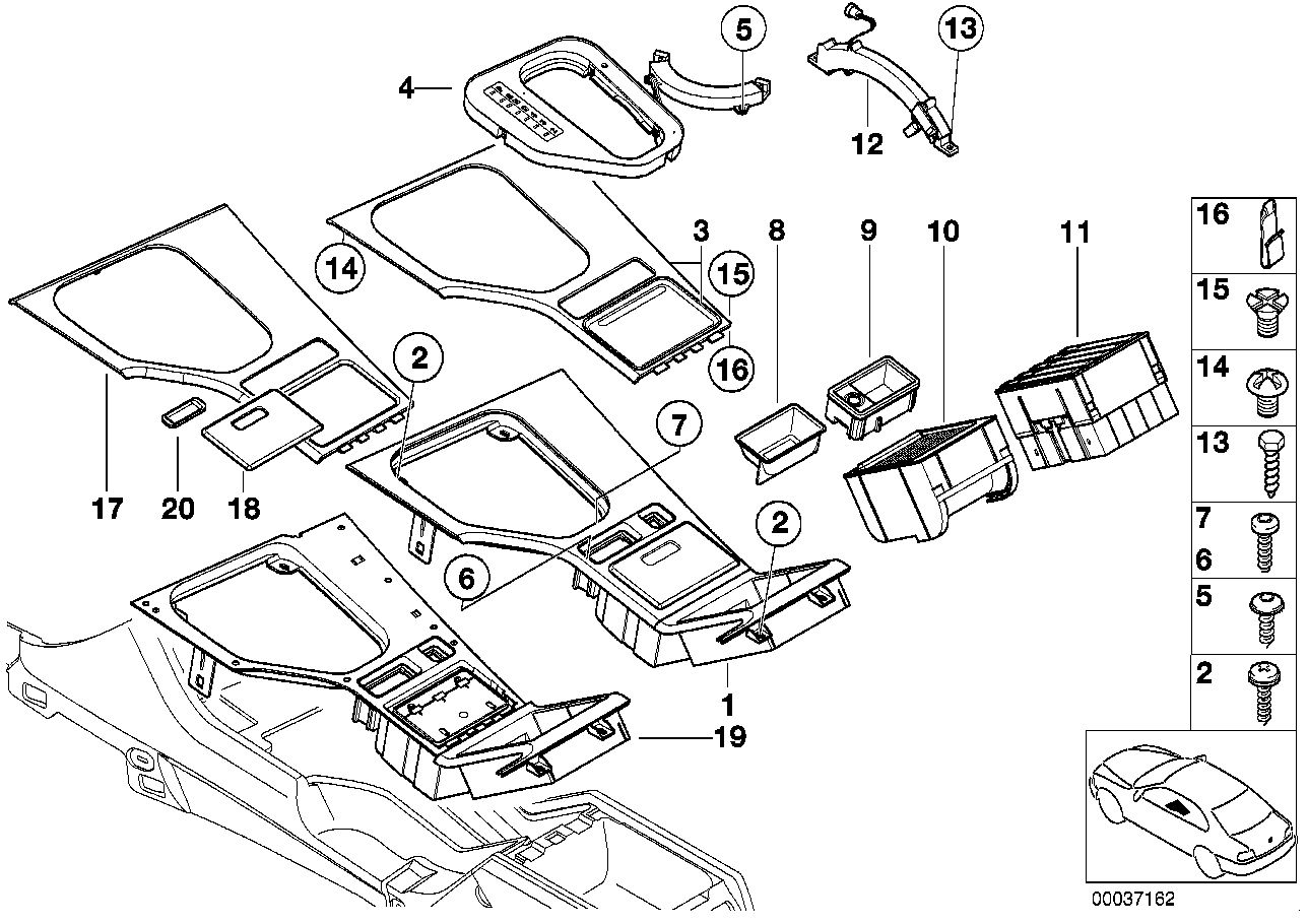 BMW 51 16 8 159 698 - Центральная консоль autosila-amz.com