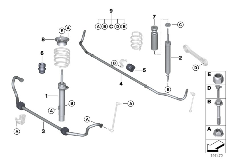 BMW 31 31 6 785 595 - Амортизационная стойка Л Пд ! \BMW 3 E92, E93, LCI autosila-amz.com