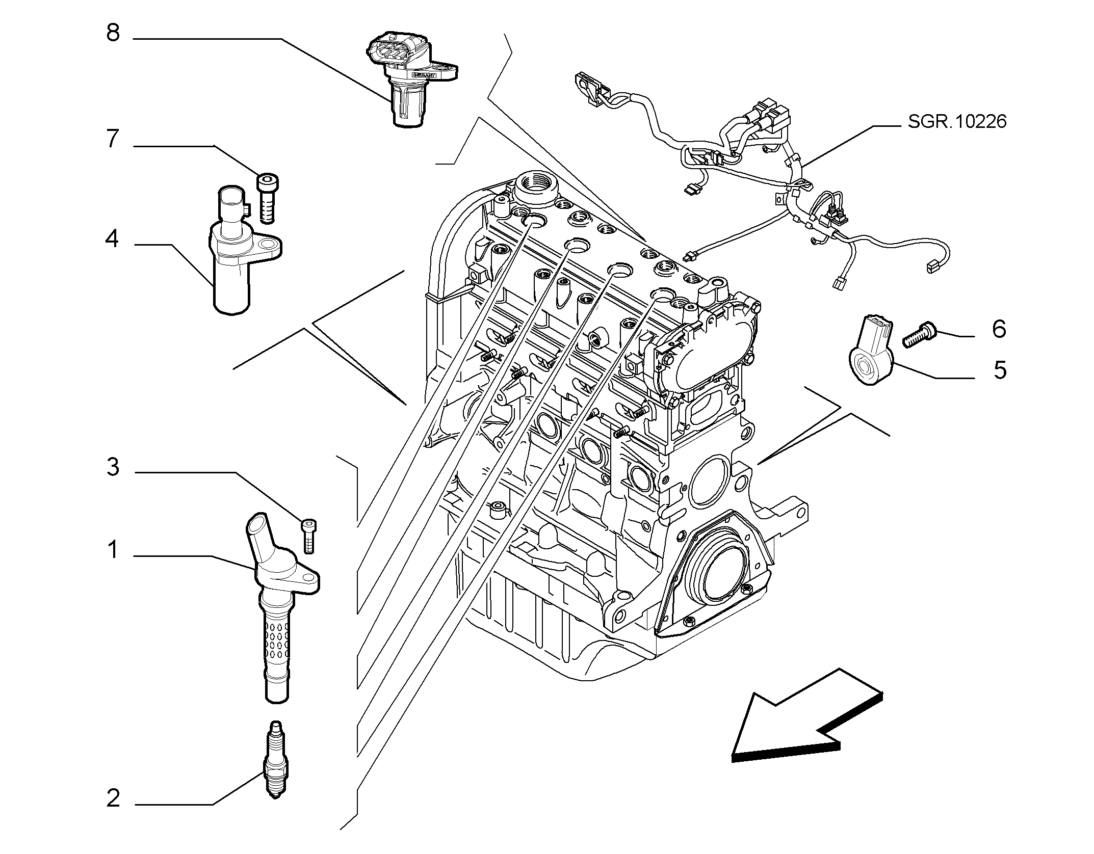 Jeep 55242637 - Датчик импульсов, коленвал autosila-amz.com