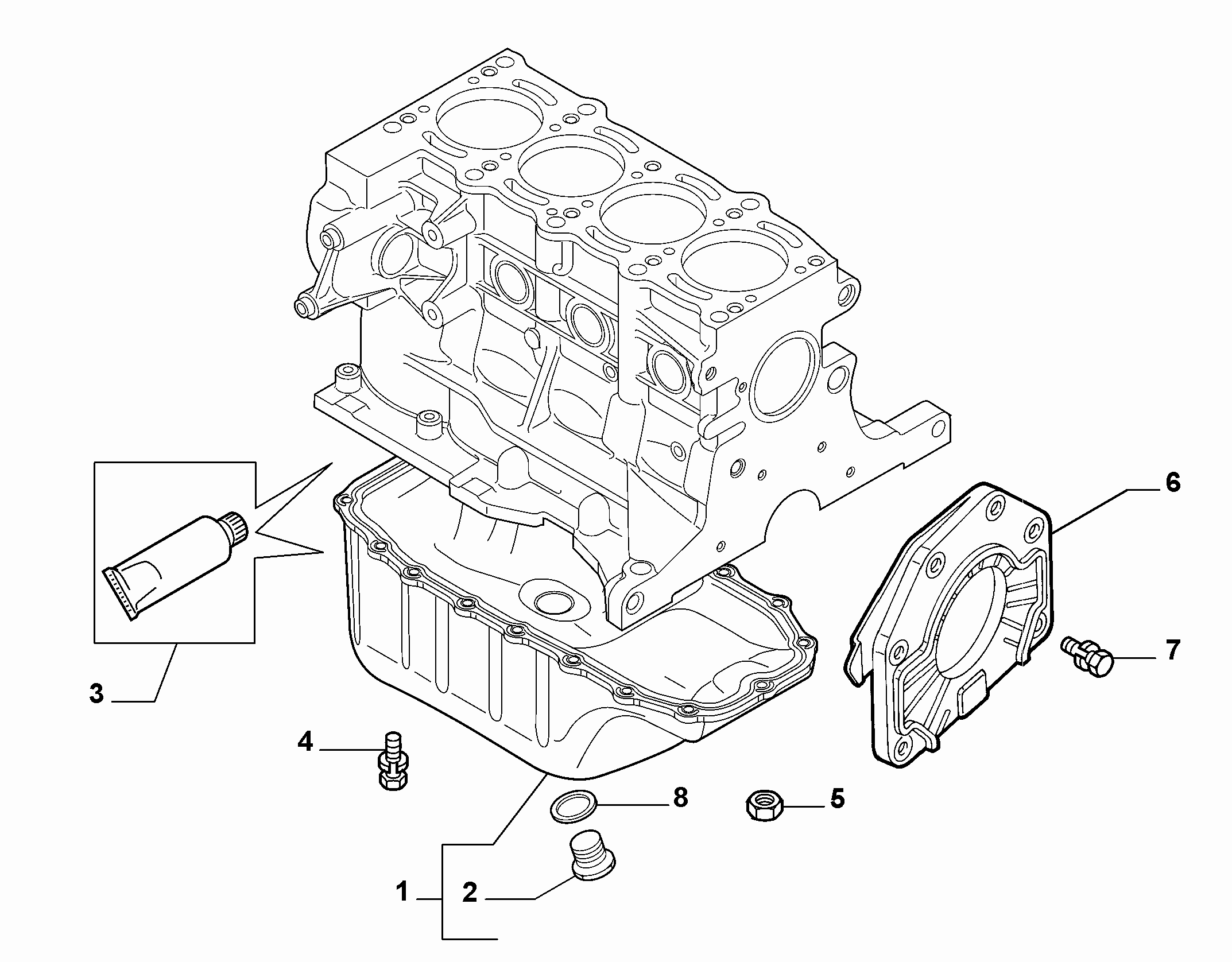 FIAT 46539824 - 46539824 Крышка заднего сальника коленвала FI Lin, Bra (с сальником) autosila-amz.com