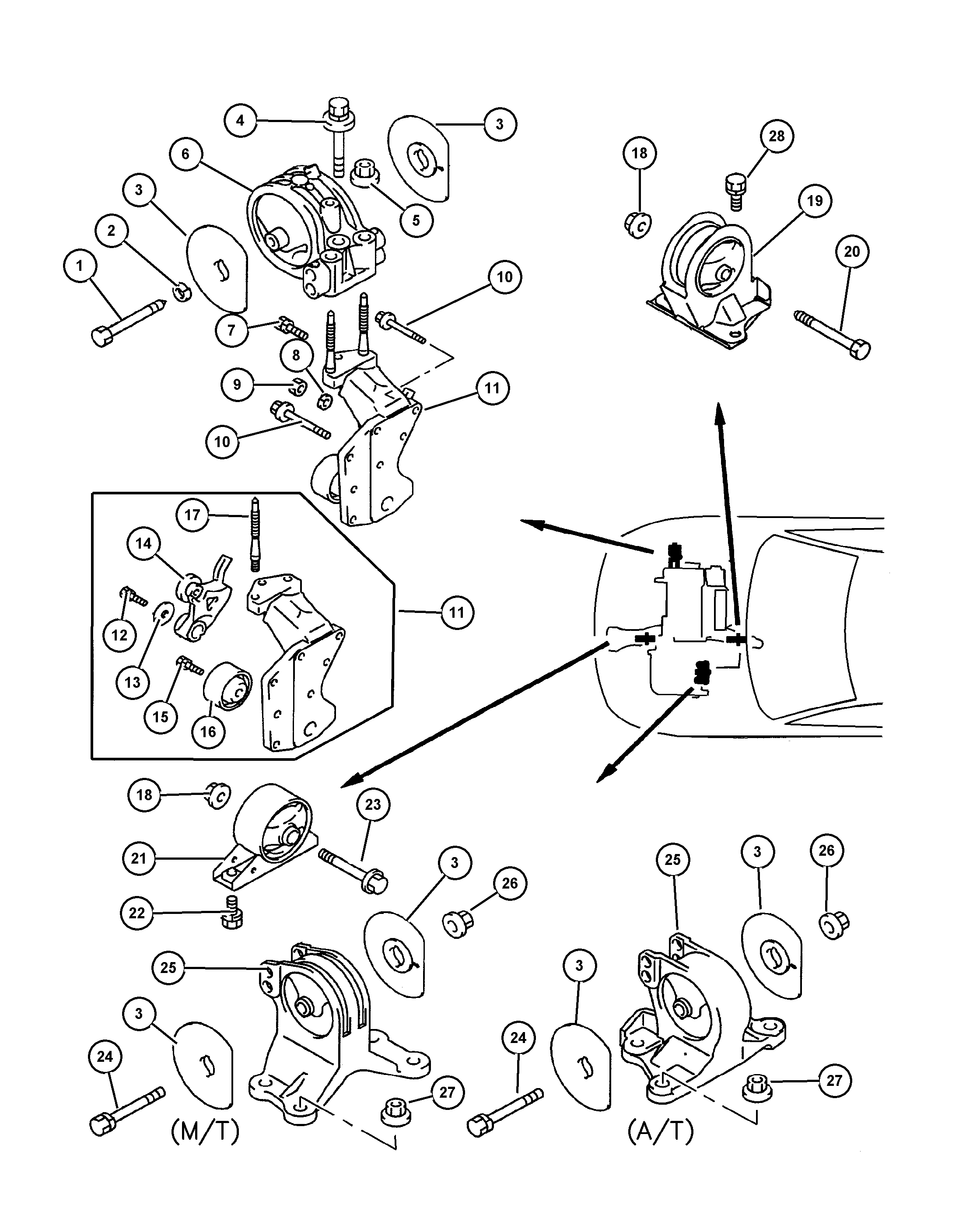 Mitsubishi MR27 2199 - Подушка, опора, подвеска двигателя autosila-amz.com