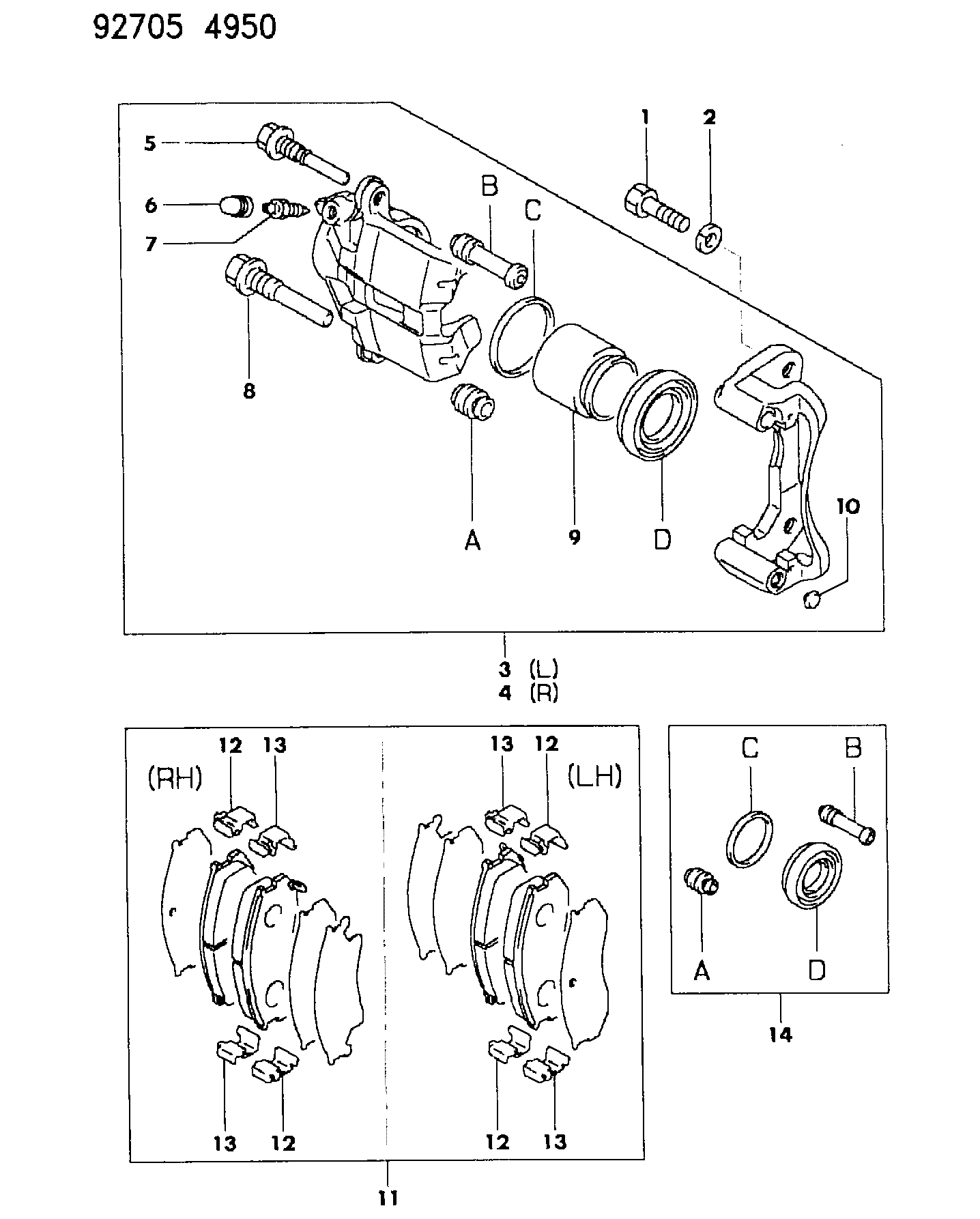 Daihatsu MB92 8461 - Тормозные колодки, дисковые, комплект autosila-amz.com