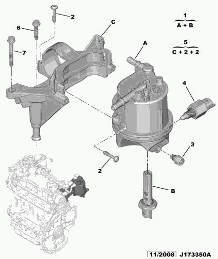 PEUGEOT 1901 85 - Топливный фильтр autosila-amz.com