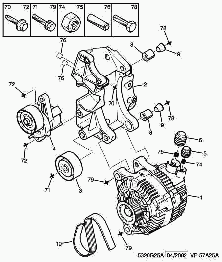 CITROËN/PEUGEOT 5751.A2 - Натяжитель, поликлиновый ремень autosila-amz.com