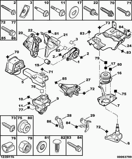 PEUGEOT 1844 A8 - Подушка, опора, подвеска двигателя autosila-amz.com