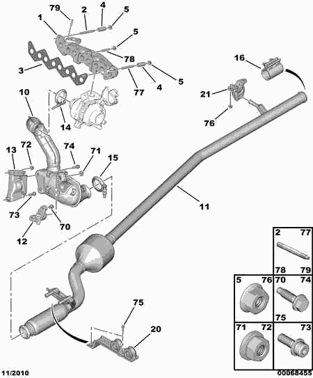 PEUGEOT (DF-PSA) 0349 L9 - Прокладка вып колл Citroen Peugeot 20HDI autosila-amz.com