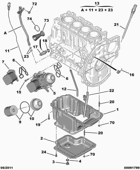 FIAT 1104.36 - Комплект прокладок, масляный радиатор autosila-amz.com