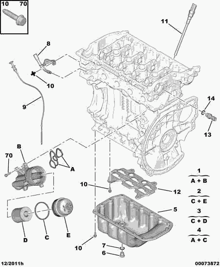 PEUGEOT 1103 P8 - Крышка, корпус масляного фильтра autosila-amz.com