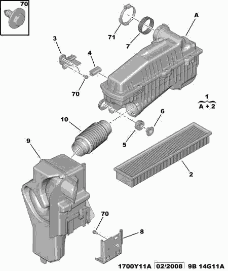 PEUGEOT (DF-PSA) 1444 FE - 1444VK ФИЛЬТР ВОЗДУШНЫЙ ELEMENT FILTRE autosila-amz.com