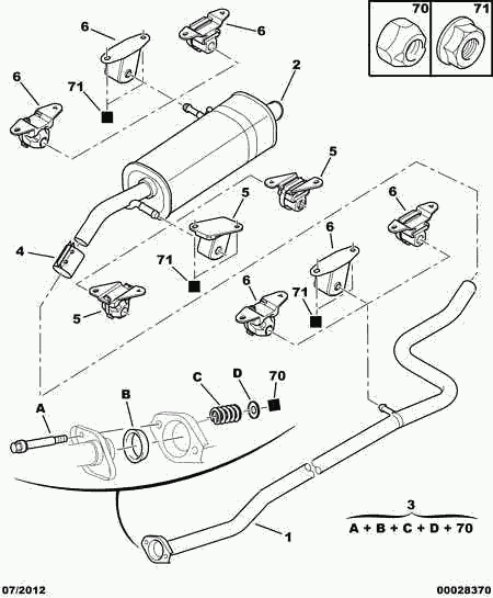 DS 1755 J3 - Кронштейн, втулка, система выпуска ОГ autosila-amz.com