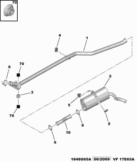 PEUGEOT (DF-PSA) 1717 CZ - Труба выхлопного газа autosila-amz.com