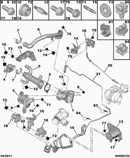 PEUGEOT 1618.32 - Клапан возврата ОГ autosila-amz.com